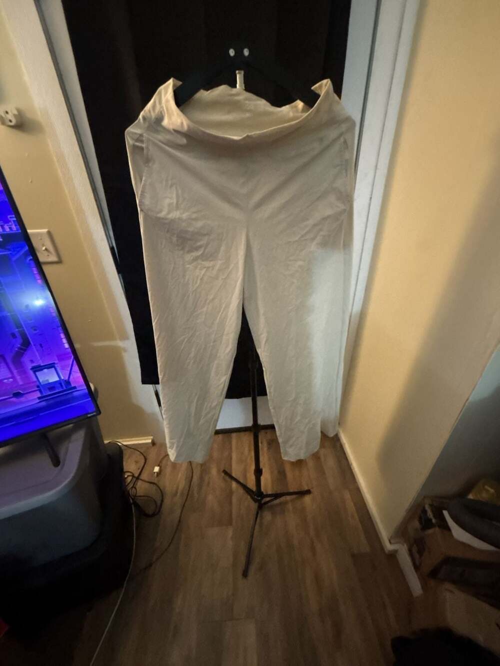 DSG Womens Size M White Wide Leg Casual Pants with Pockets